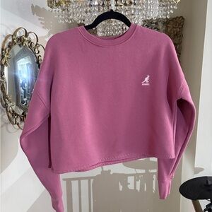 Kangol Women's Pink Mauve Crop Sweatshirt